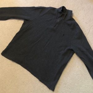 Gray Polo Quarter-Zip Pullover